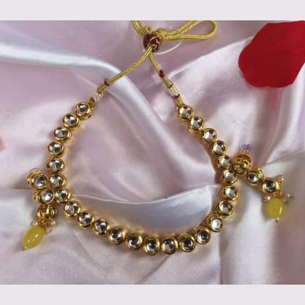 Sanshray Kundan Stone Gold Plated Choker Necklace Set