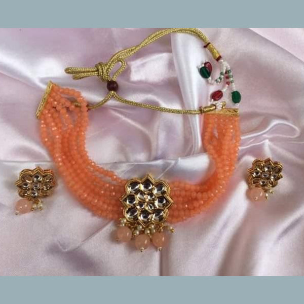 Sanshray Gold Plated Kundan Stone Choker Necklace Set