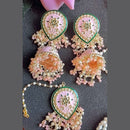 Sanshray Gold Plated Meenakari Jhumki Earrings