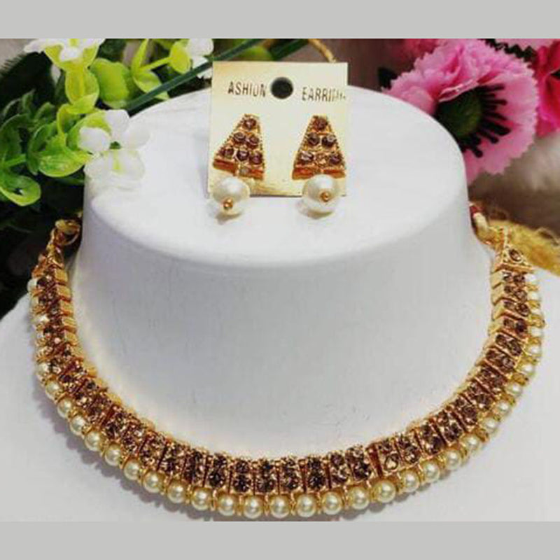 Bhavi Jewels Gold Plated Austrian Stone Choker Necklace Set