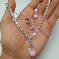 Lalita Creation Gold Plated Crystal Stone Necklace Set