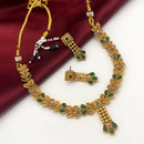 FS Collection Kundan Stone Gold Plated Choker Necklace Set