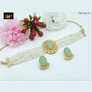 FS Collection Kundan Stone Gold Plated Choker Necklace Set