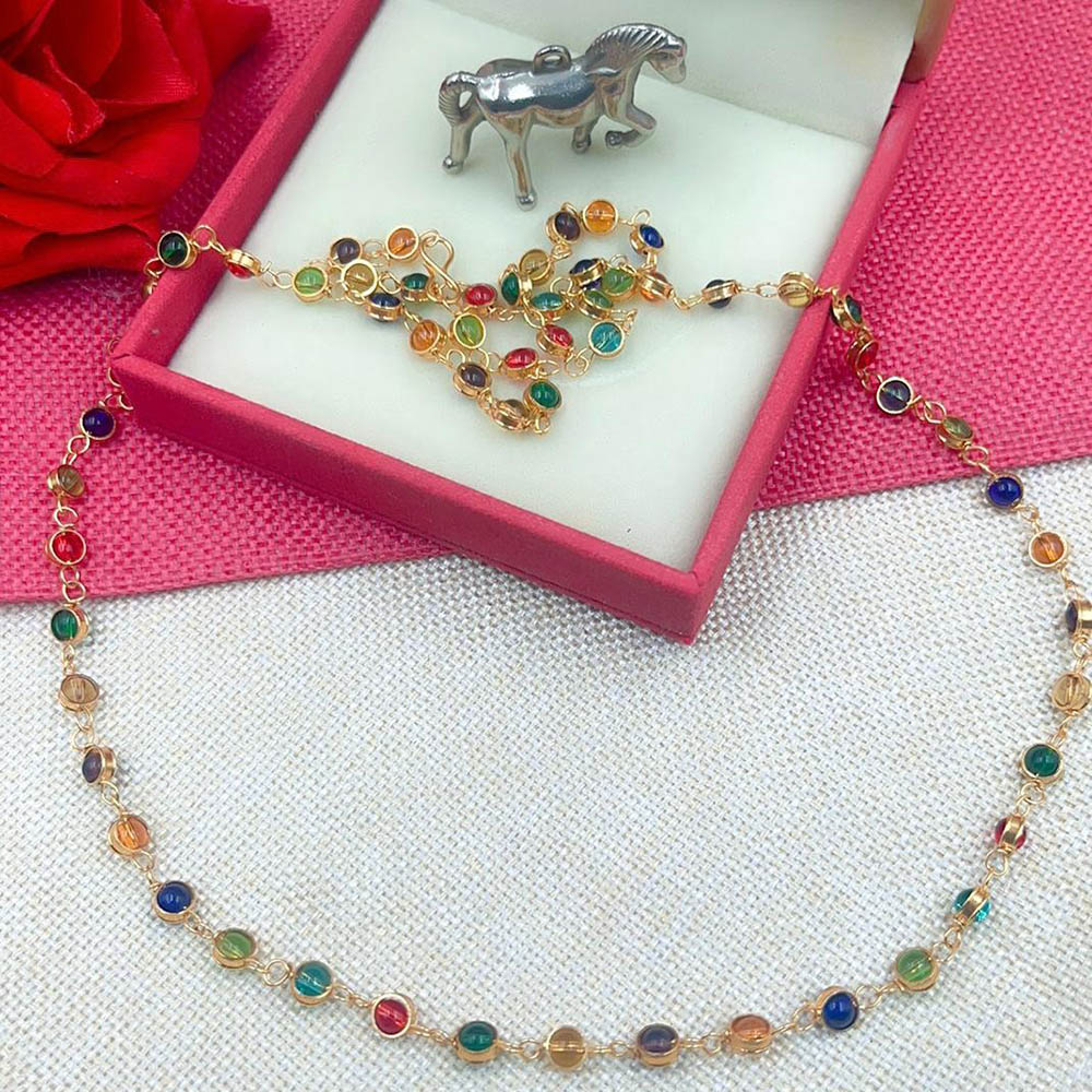 FS Collection Crystal Stone Gold Plated Necklace