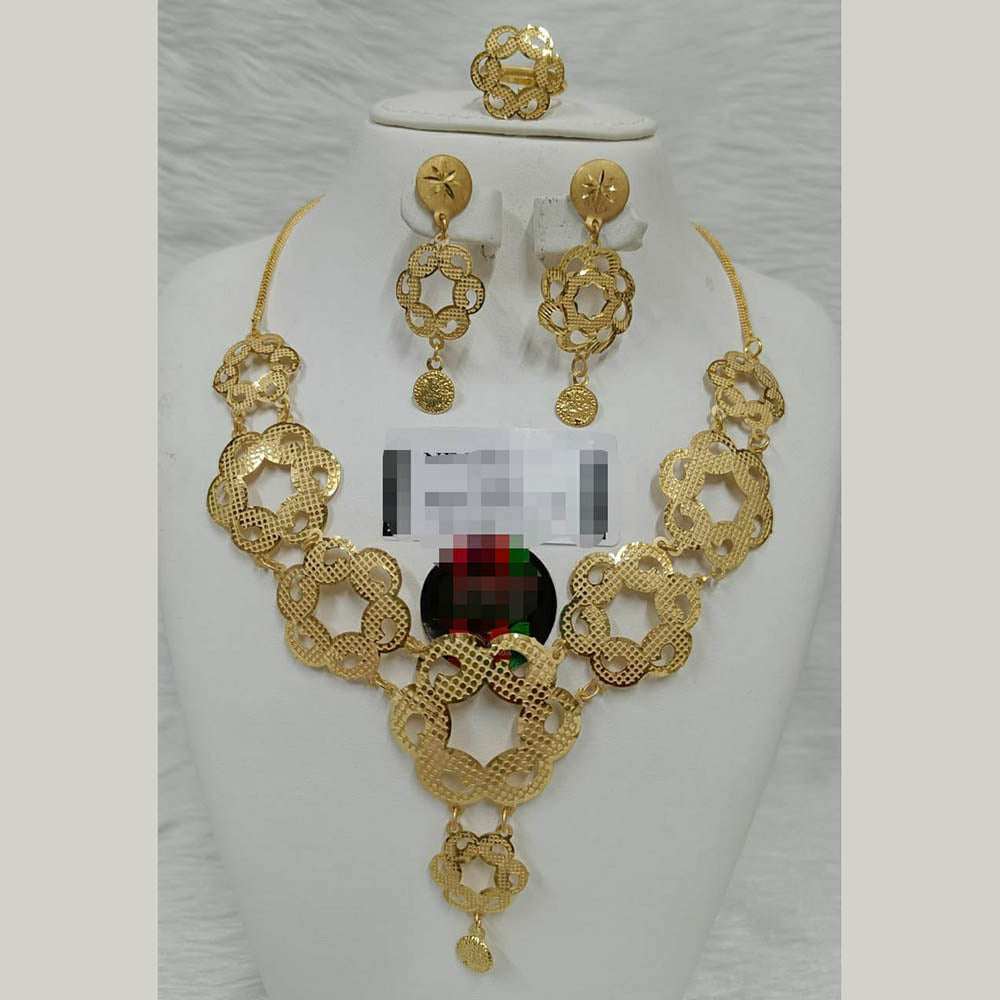 FS Collection Gold Plated  Necklace Set