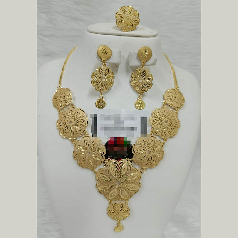 FS Collection Gold Plated  Necklace Set
