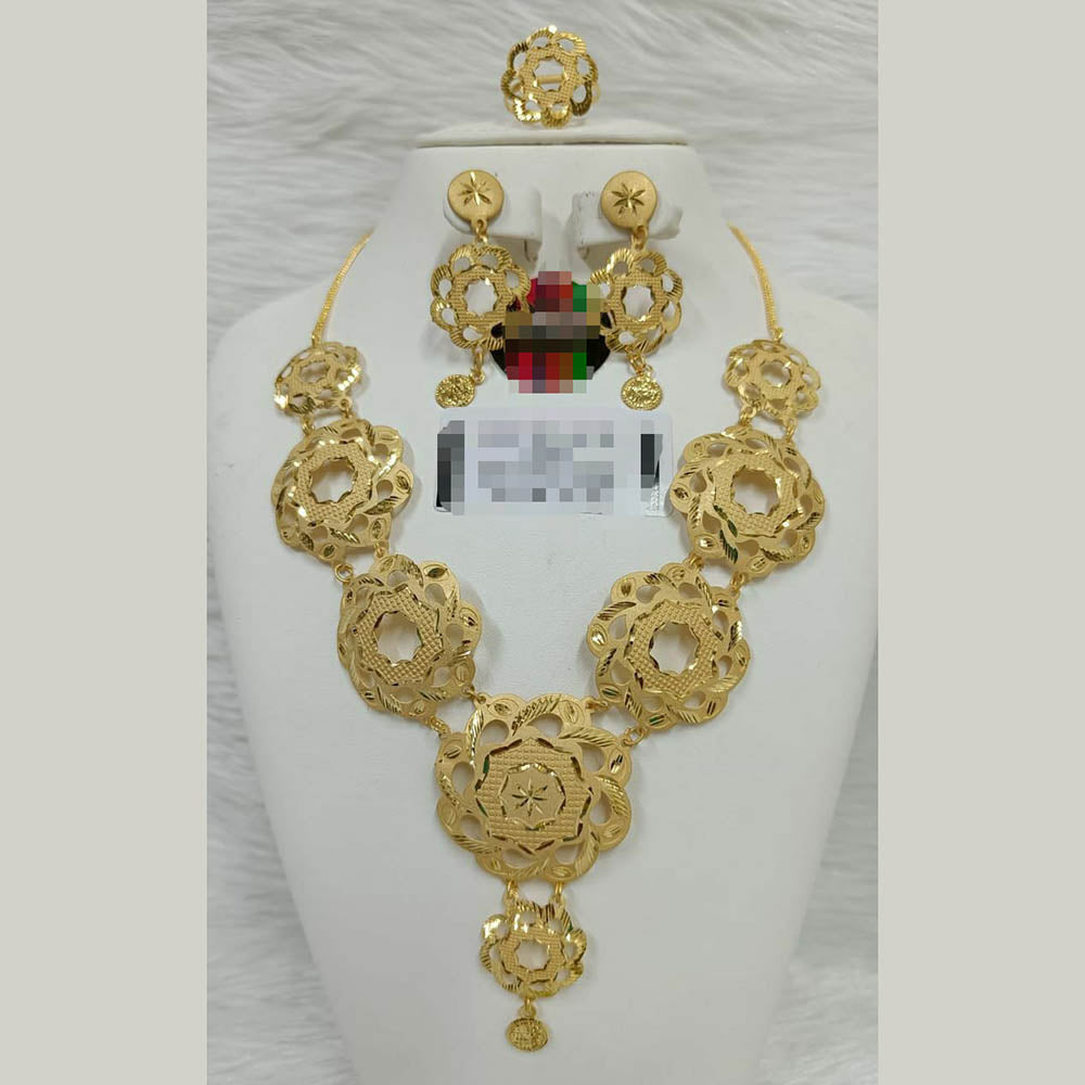 FS Collection Gold Plated Necklace Set
