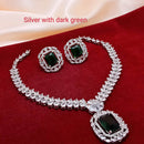 FS Collection AD Stone Silver Plated Choker Necklace Set