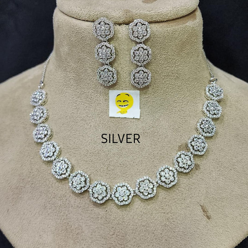 FS Collection AD Stone Choker Necklace Set