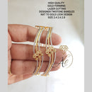 FS Collection Two Tone Gold Plated Bangles Set