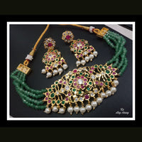 FS Collection Crystal Stone Choker Necklace Set