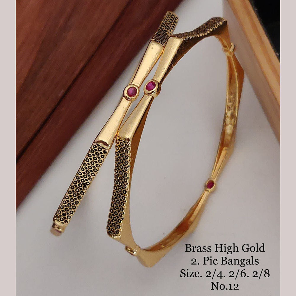 FS Collection Gold Plated Bangles Set