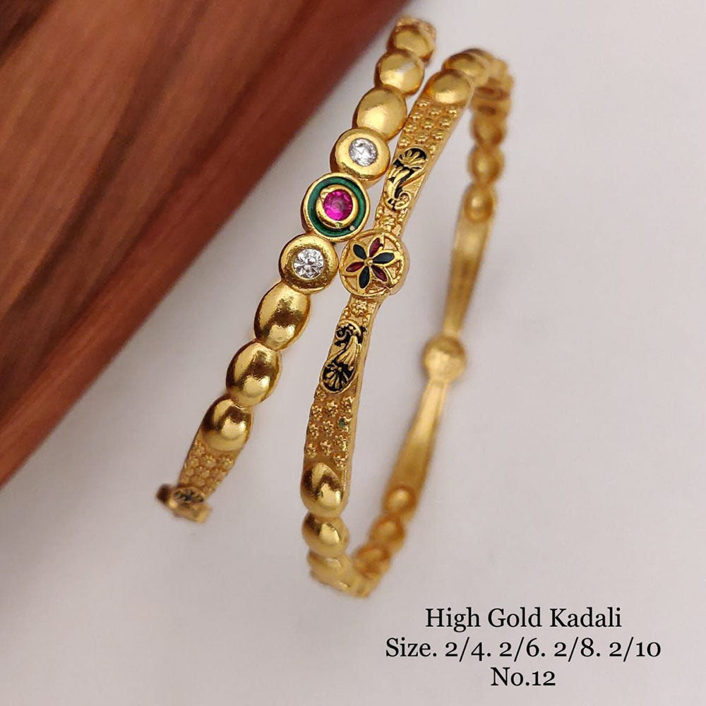 FS Collection Gold Plated Bangles Set - 11411168GL
