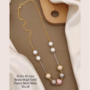 FS Collection Gold Plated Moti Mala Necklace