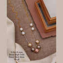 FS Collection Gold Plated Moti Mala Necklace