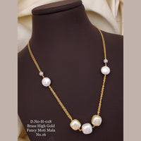 FS Collection Gold Plated Moti Mala Necklace