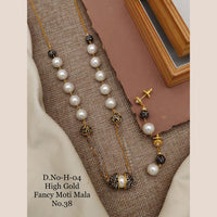 FS Collection Gold Plated Moti Mala Necklace Set