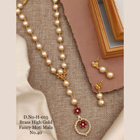 FS Collection Gold Plated Moti Mala Necklace Set