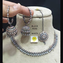 FS Collection AD Stone Silver Plated Choker Necklace Set
