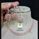 FS Collection AD Stone Gold Plated Choker Necklace Set