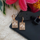 FS Collection Rose Gold Plated Ad Stone Dangler Earrings