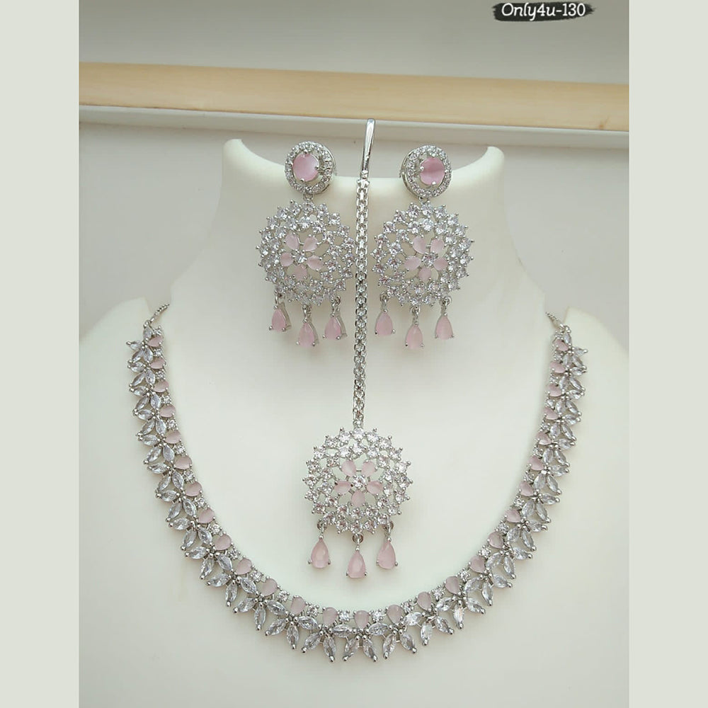 FS Collection Copper Ad Stone Choker Necklace Set
