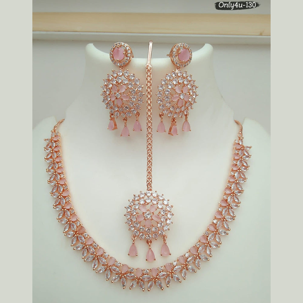 FS Collection Copper Ad Stone Choker Necklace Set