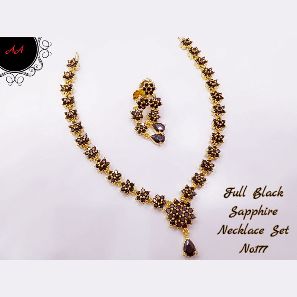 FS Collection Ad Stone Gold Plated Choker Necklace Set