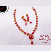 FS Collection Ad Stone Gold Plated Choker Necklace Set
