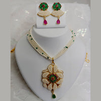 FS Collection Ad Stone Gold Plated Necklace Set