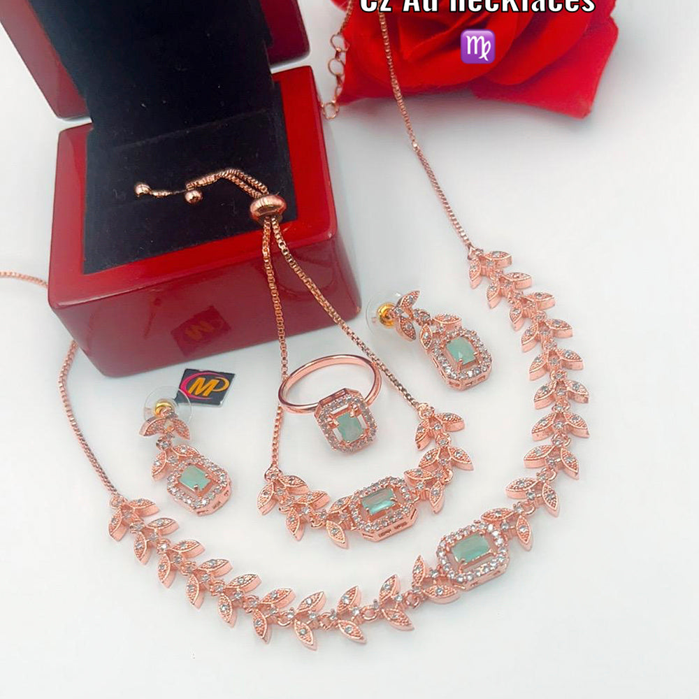 FS Collection Rose Gold Plated Jewellery Combo