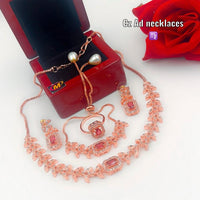 FS Collection Rose Gold Plated Jewellery Combo