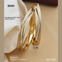 FS Collection Gold Plated CNC Bangles Set