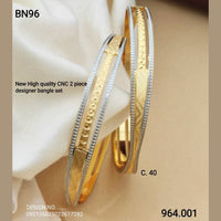 FS Collection Gold Plated CNC Bangles Set