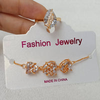 FS Collection Gold Plated Bracelet & Ring Combo
