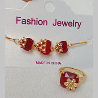 FS Collection Gold Plated Bracelet & Ring Combo