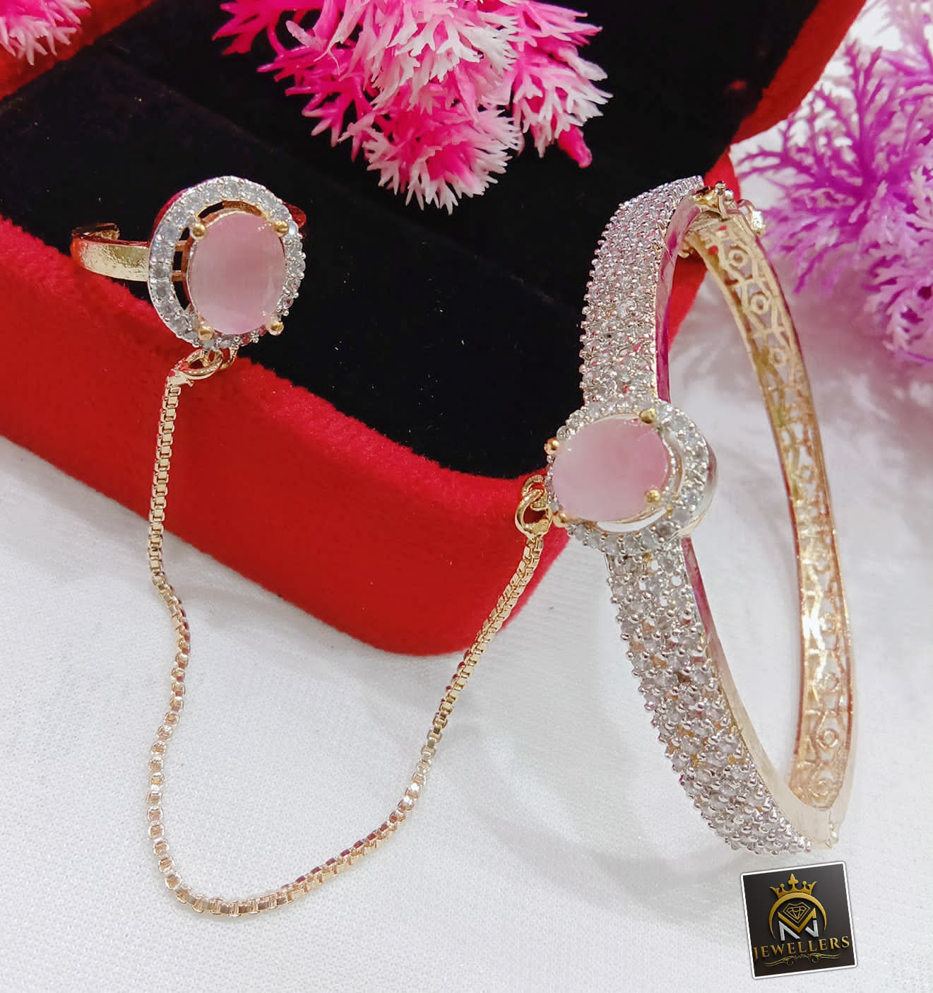FS Collection  AD Stone Chain Hand Panja