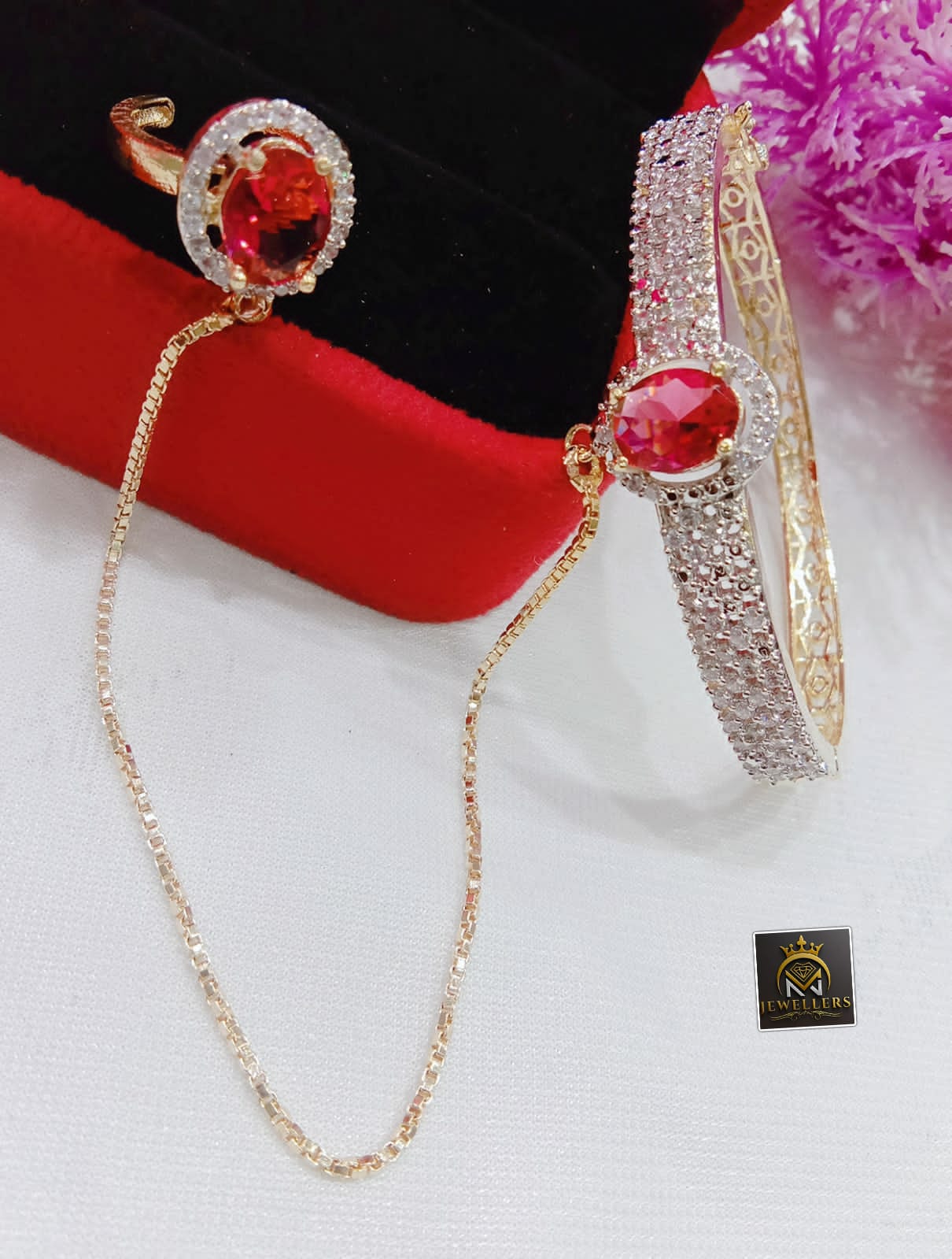 FS Collection  AD Stone Chain Hand Panja