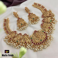 FS Collection Pota  Stone Gold Plated Choker Necklace Set