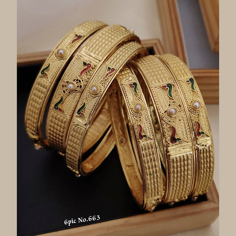FS Collection Gold Plated Bangles Set