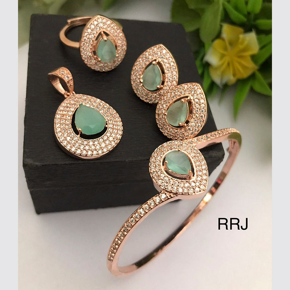FS Collection Rose Gold Plated Jewellery Combo