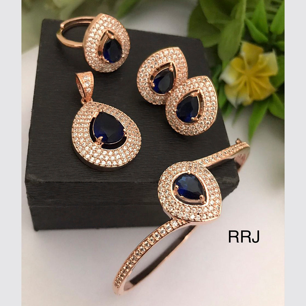 FS Collection Rose Gold Plated Jewellery Combo