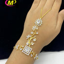 FS Collection Gold Plated AD Stone Hand Harness