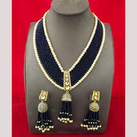 FS Collection Gold Plated Pearl Long Necklace Set