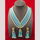 FS Collection Gold Plated Pearl Long Necklace Set