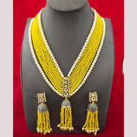 FS Collection Gold Plated Pearl Long Necklace Set