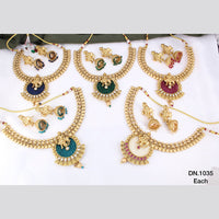 FS Collection Gold Plated Kundan Stone Choker Necklace Set