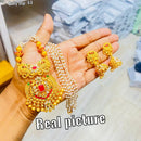 FS Collection Gold Plated Kundan Stone Long Necklace