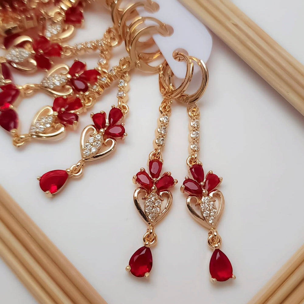 FS Collection Crystal Stone Dangler Earrings