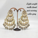 FS Collection Gold Plated Kundan Stone & Baeds Dangler Earrings